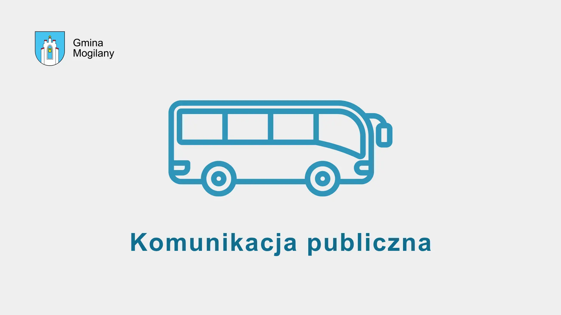 grafika z autobusem oraz napis: Komunikacja publiczna